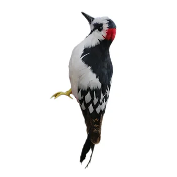 Casa Artificial pájaro Carpintero Pájaro de Piel de Imitación Animal Decoración del Jardín 33cm
