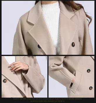 2020 coreana de las mujeres abrigos de color rosa abrigo de doble botonadura abrigo camel coat mujeres chaquetas