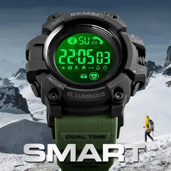 SKMEI Deporte al aire libre Reloj Inteligente Hombres Bluetooth Multifunción Relojes Impermeables de Ritmo Cardíaco Reloj Digital relogio masculino
