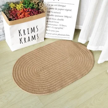 47x73cm Simple shandmade yute mat alfombra felpudo natural de la alfombra del piso estera antideslizante eco-friendly de la manta de la decoración del hogar