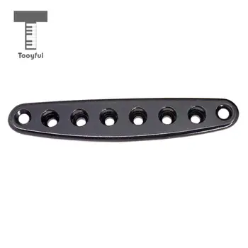 Tooyful 1Pc Guitarra Eléctrica Partes Puente de la Cadena a Través del Cuerpo de Virolas Buje de la Placa de color Negro o Plata