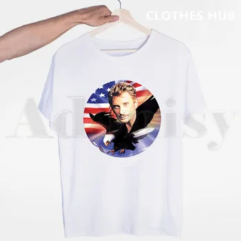 Johnny Hallyday Estrella de Rock francés Cantante de Música de las Camisetas de los Hombres de Moda de Verano camisetas Camiseta Mejores Camisetas de Streetwear Harajuku Divertido