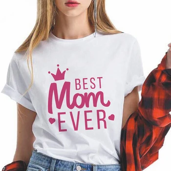 Mejor Mamá T-shirt Femme día de acción de gracias de la Madre Regalo de la Estética de la Ropa de Harajuku 2020 Nuevas Llegadas de las Mujeres Camisa Casual de Manga Corta