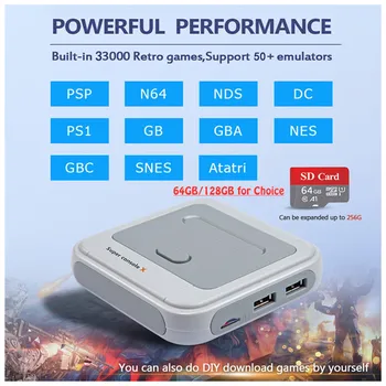 Boyhom Amlogic S905M WiFi HDMI de Salida de Super Consola X 50+ Emuladores De 50000+ Juegos Retro Mini Vídeo de TV Jugador de Juego Para PS1/N64/DC