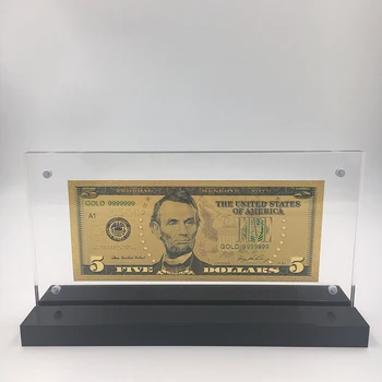 Kelin Americana de 1 Dólar en Oro 24k de Aluminio de Billetes de Dinero con Agradable de acrílico del marco de soporte para el banco de recuerdos regalos