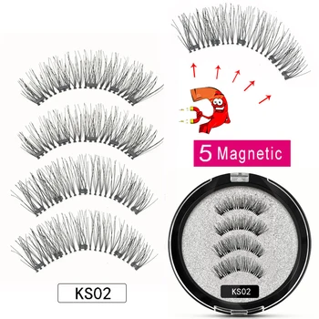 MB de 5 Imanes Magnéticos Pestañas Falsas hechas a Mano de las Pestañas Maquillaje Visón eyelashe extensión 3D natural largo de faux cils magnetique