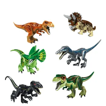 Dinosaurio Mundo de los Bloques de la Serie Triceratops T Rex Figura Ensambla Dino Ladrillos de Construcción de Juguetes DIY conjunto de Bloques de Juguete de Niño Niños Regalos