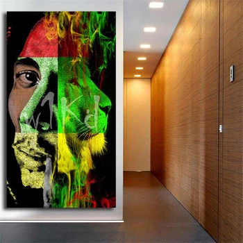 Reggae Bob Marley Rasta León fondo de pantalla de Arte de la Lona de Pintura de carteles de la Pared de Impresión de Fotografía en el Hogar Moderno Dormitorio de la Decoración de Marco HD