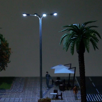 5pcs Modelo de Tren Led de Iluminación de la Lámpara de Diorama-la luz de la Mesa de Arena Escena del Jardín de la Calle Cuatro Cabezas Micro Paisaje