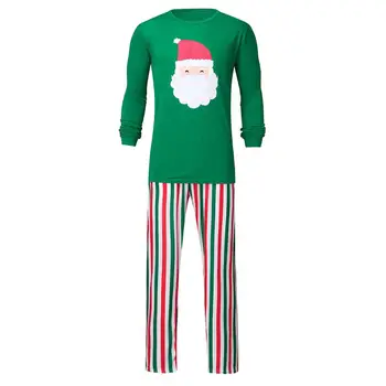 2020 de la Venta Caliente de Bebé Niño Niña camiseta Tops Pantalones Familia Pijamas ropa de dormir de la Navidad Trajes Adultos de los Niños de NAVIDAD PJs Color Verde