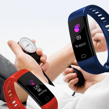 Deportes Reloj Inteligente Actividad de Fitness Tracker de la Frecuencia Cardíaca Presión Arterial pulsera de Color de la Pantalla Smartband Podómetro para Android IOS
