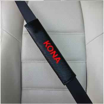 2Pcs de la PU de la Moda del Coche de Seguridad del cinturón de seguridad de hombro Almohadillas de Coche de seguridad del Cinturón de seguridad de la Cubierta para Hyundai Kona