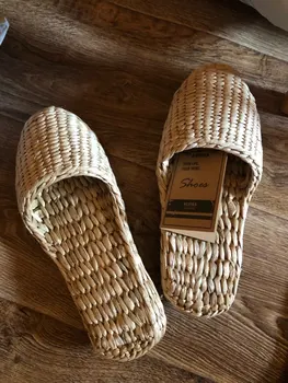 2020 Nuevo Par de Zapatos Caliente Zapatillas de Señora Hombres de Paja de Zapatillas hechas a Mano Chino Sandalias Unisex Casa de Verano de los Zapatos