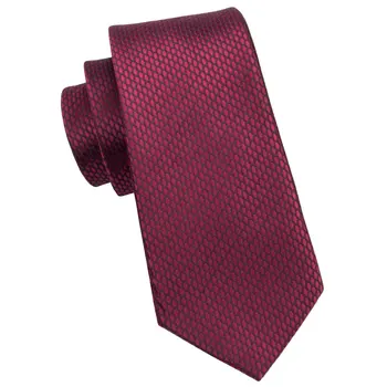 Hola Lazo de Lujo de Seda de los Hombres Corbata Sólido Diseñador de Rojo Oscuro, corbata para los Hombres de Negocio Clásico de la Boda de la Moda de la Corbata y los Gemelos SN-1464