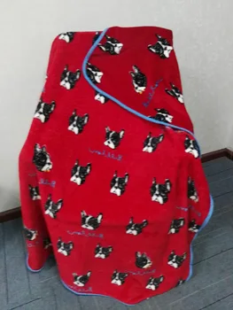 Perro patrón PUG CABEZA manta de dibujos animados en la nube de visón de piel de manta a los niños de la siesta manta para que el amor de la gente perros mascotas 100x75cm