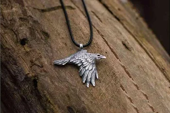 Antiguos Vikingos pájaro cuervo collar de raven colgante de la joyería de corbie