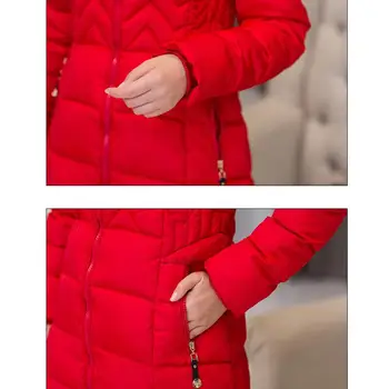 Mujeres chaquetas de invierno y abrigos 2019 Parkas para las mujeres 4 Colores de papel arrugado Chaquetas caliente Outwear Con una Campana de Gran Cuello de Piel Falsa