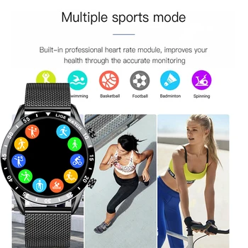 LIGE 2020 Nueva marca de Lujo de relojes para hombre de Acero banda de Fitness reloj de la frecuencia Cardíaca presión arterial monitor de Actividad Inteligente Reloj Para los Hombres