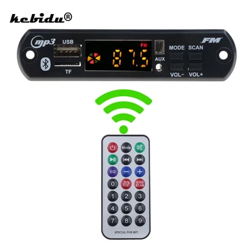 Kebidu TF FM Radio MP3 Bluetooth Decodificador de la Junta de 12V Módulo de Audio para el Coche Remoto locutor de la Música de DC 5V Micro USB fuente de Alimentación