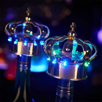 Thrisdar Champagne Topper Club de Noche LED de la Botella de Strobe Baton Lámparas de Flash de la Corona de la Cabeza de Vino Tapón para la Fiesta de la Boda Decoración