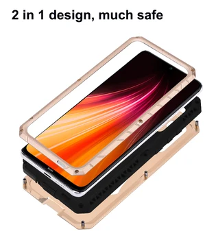 Caso Para el Xiaomi Redmi Note 7 8 9 9T 9S 10 Lite CC9 Pro K20 K30 Max3 Mix2 F1 a prueba de Golpes de servicio Pesado Tanque de Aluminio de la Cubierta del Metal