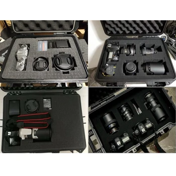 Caja de herramientas Maleta de herramientas cuadro de Impacto resistente sellado impermeable de seguridad en caso de que el equipo de la cámara de caso de la caja de Instrumentos con pre-corte de la espuma