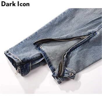Oscuro Icono Ripped Jeans Hombres