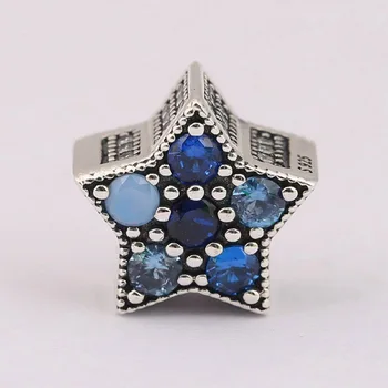 Auténtica S925 Plata Perlas de la Estrella Brillante Encanto de varios Colores Crystalsfit Señora Pulsera Brazalete de la Joyería de BRICOLAJE