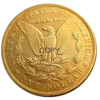 Morgan Dólar 1881cc Chapado en Oro de la Moneda Copia