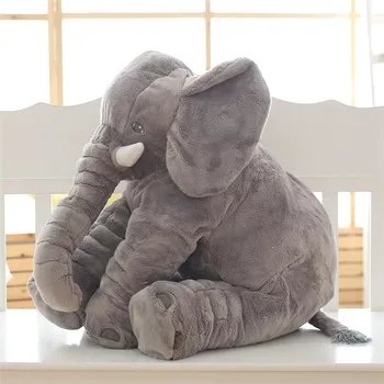 60cm Grande de dibujos animados de Peluche Elefante de Juguete de Dormir de los Niños Apaciguar Muñeco de Peluche Suave Elefante Almohada Bebé Niños Regalo de Cumpleaños