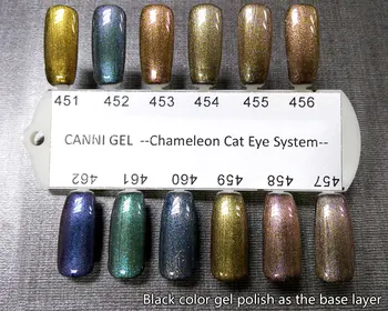 CANNI 7.3 ml Magnético de Ojo de Gato de Gel polaco 51024 Salón de Uñas Productos de 12 Colores Remoje Camaleón Gato de Ojos glitter Gel de Uñas