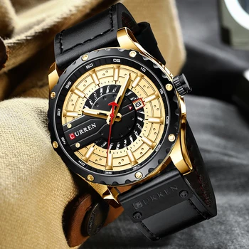 CURREN Relojes de la Marca Superior de Moda de Cuero reloj de Pulsera Casual de Cuarzo de los Hombres Reloj de Nuevo Chic manos Luminosas Reloj