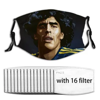 16 Filtros de Maradona la Máscara de la Cara Lavable Impresión de la Boca de la Máscara de Mascarilla Anti-polvo Respirable Suave Reutilizables Mondkapjes