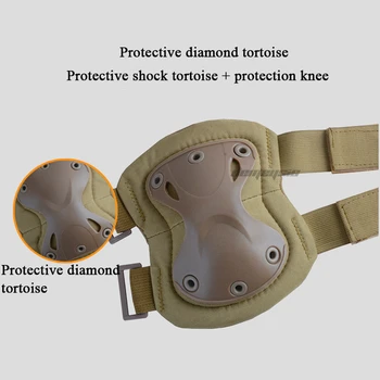 Tácticas de Protección de la Rodilla y el Codo Pastillas de Paintball Duradera de Caza Militar Rodillas Protector Cómodo Combate de Airsoft de la Almohadilla de Rodillas