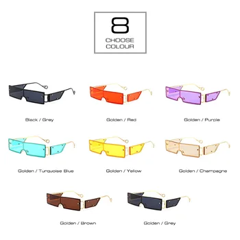 SHAUNA Verano Estilos de Moda Pequeño Rectángulo de Gafas de sol de las Mujeres Retro de Una Pieza de Dulces de Colores de Tonos UV400
