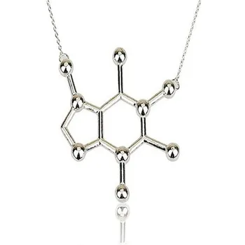 10pcs_Hot Venta de serotonina collares cafeína colgantes hechos a mano de encargo de las reacciones químicas moleculares de la dopamina collar