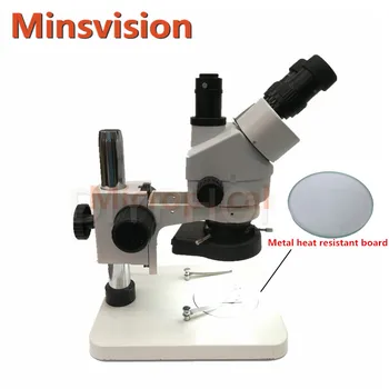 Binocular microscopio estéreo de teléfono móvil de reparación de microscopio estuche metálico anti-quemaduras a prueba de calor de la placa de diámetro 95mm