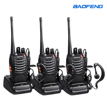 3pcs Baofeng 888S Walkie Talkie 5KM Portátil Ham Radio BF-888S de Dos vías de Radio FM Transceiver bf888S 5W UHF de Mano CB Intercomunicador