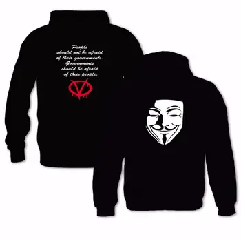 V De Vendetta Anónimo De La Máscara De Guy Fawkes Inspirado Máscara De La Revolución Mens Hoodie
