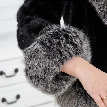 Otoño/invierno nuevo estilo de imitación de piel abrigo de imitación de piel de zorro, visón de piel de estilo coreano chaqueta corta de gran tamaño de las mujeres casual B277