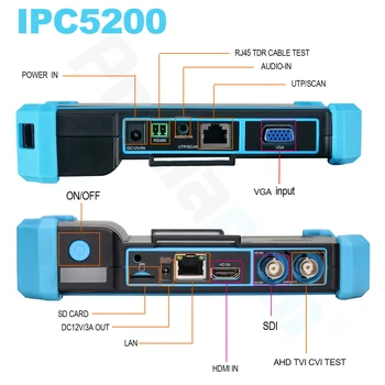 La Vigilancia de vídeo de la Cámara de Seguridad del Probador de 5inch CCTV Tester Monitor HD-3100 51C 52C PTZ Protocolo de Control de Cvi Tvi Ahd 8mp Pruebas