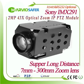 H. 265 2MP 1080P 42X 7-300 mm Lente de Zoom Óptico IP PTZ Netowork Módulo de la Cámara Sony IMX291 Sensor de Onvif PELCO-D/PELCO-P de Sony, Visa