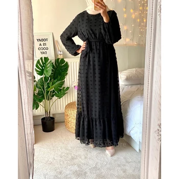 El Ramadán Musulmán De La Moda Abaya Vestido De Las Mujeres De Dubai, Turquía Gasa Bola Islámica De Ropa De Mujer De Fiesta Maxi Hiyab Vestido Vestido Con La Túnica De