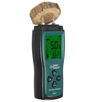 Mini digital Medidor de Humedad de Madera LCD de Madera Húmeda Medidor analizador de Humedad de la madera Detector Tester 2 Clavija de la Sonda Rango de 2%~70%