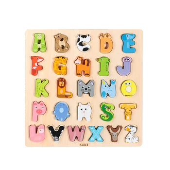 26pcs Niños Montessori Letras del Alfabeto Digital de Aprendizaje Temprano de los Recursos de Madera Abc Bloques de Juguetes Educativos de Regalos Para el Bebé