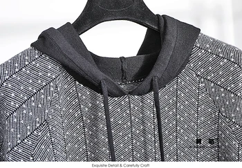 2020 Otoño Casual Sweaters de Chándal de Mujer de Punto Conjuntos de Dos piezas de las Mujeres con Capucha Sudaderas Deportivas Traje trajes de las Mujeres