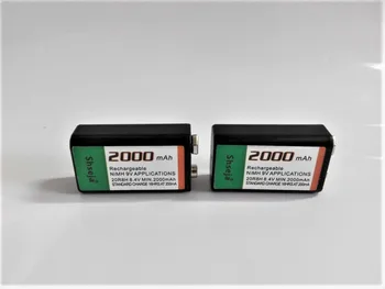 2pcsX9v Ni-MH batería de 2000mAh batería recargable+Universal de 9v aa aaa 18650 cargador de batería cr123a