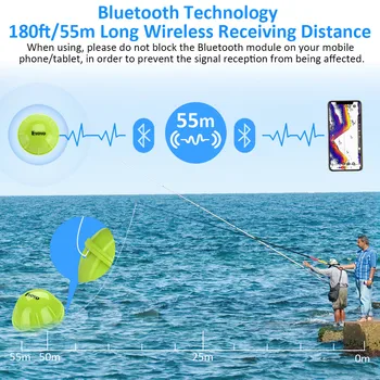 Eyoyo E1 buscador de los Pescados del sonar para la pesca Inalámbrica Bluetooth Profundidad inteligente de pesca Detectar ecosonda más profundo Localizador IOS Android