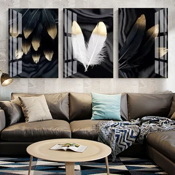 Moderno Nórdico de plumas de arte de la pared de lona de arte de la impresión póster impresión y Resumen lienzo de pintura de la sala de estar de la casa de la imagen