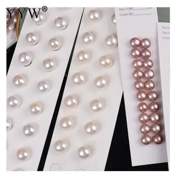 Mayoristas de la Mitad de Taladrado Botón de Perlas de agua Dulce Cultivadas Perlas de Perlas de AAA 5-12.5 mm Blanco, Rosa, Púrpura, Botón de Perlas Para la Joyería